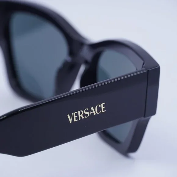 Versace VE4492U GB1/87 Sunglasses Black Square Frame, Dark Grey Lenses